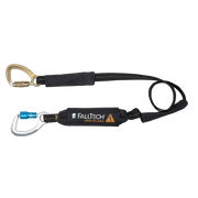FallTech 6' Arc Flash Energy Absorbing Lanyard Single-leg w/ Aluminum CE Carabiner and Steel 5k Carabiner - 82426
