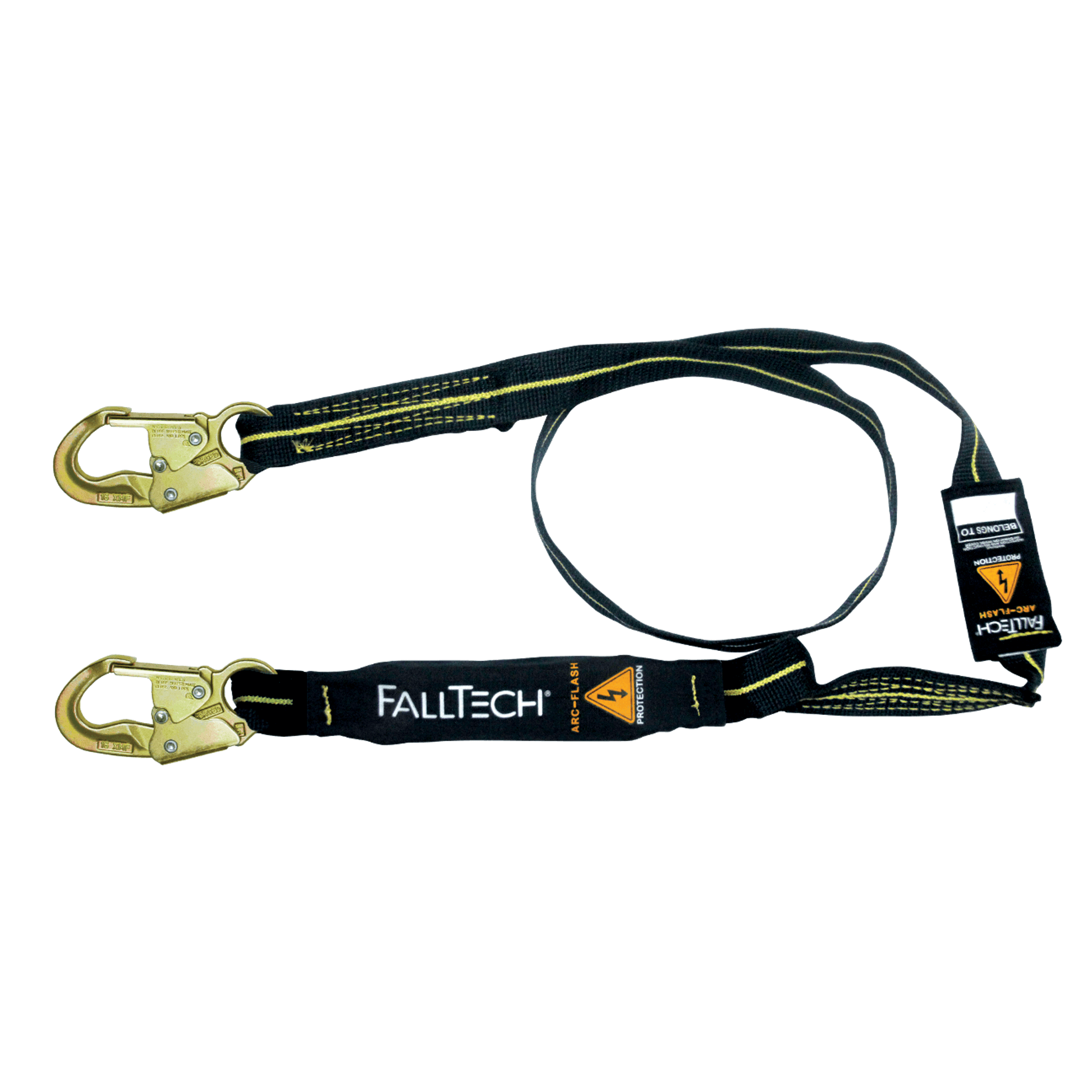 FallTech 6' Arc Flash Energy Absorbing Lanyard Single-leg with Steel Snap Hooks - 8242AF