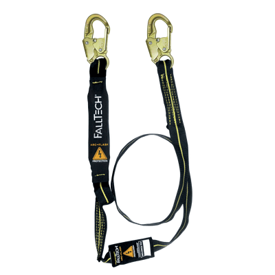 FallTech 6' Arc Flash Energy Absorbing Lanyard Single-leg with Steel Snap Hooks - 8242AF