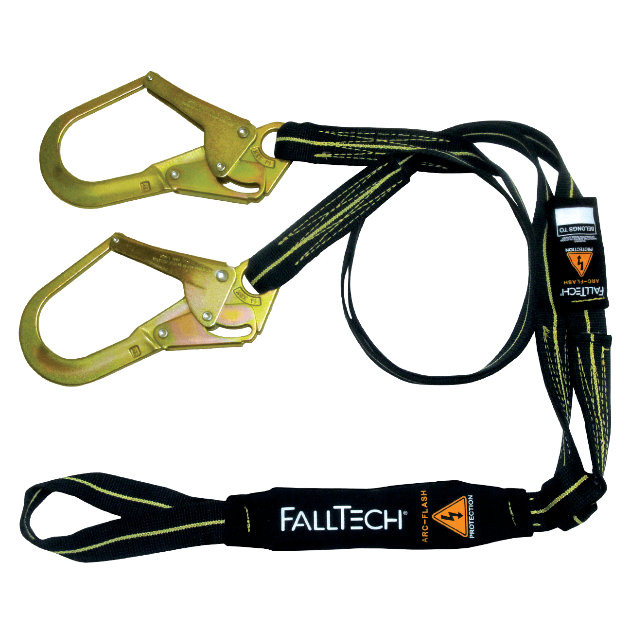 FallTech 6' Arc Flash Energy Absorbing Lanyard Double-leg with Choke-loop with Steel Rebar Hooks - 8242Y3L