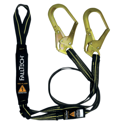 FallTech 6' Arc Flash Energy Absorbing Lanyard Double-leg with Choke-loop with Steel Rebar Hooks - 8242Y3L