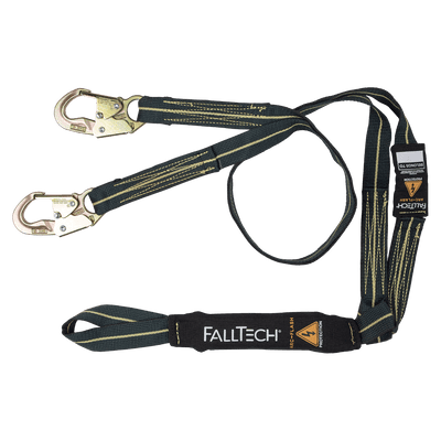 FallTech 6' Arc Flash Energy Absorbing Lanyard Double-leg with Choke-loop with Steel Snap Hooks - 8242YL