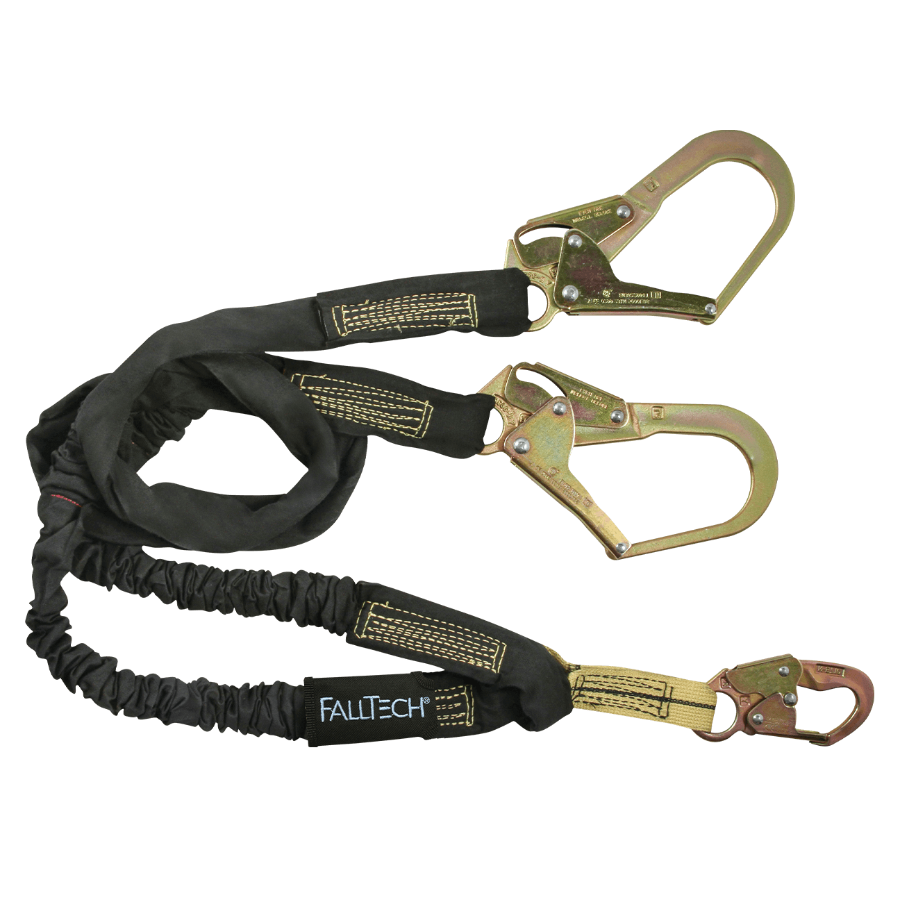 FallTech 6' WeldTech Nomex Energy Absorbing Lanyard Double-leg with Steel Rebar Hooks - 8243Y3