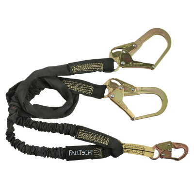 FallTech 6' WeldTech Nomex Energy Absorbing Lanyard Double-leg with Steel Rebar Hooks - 8243Y3