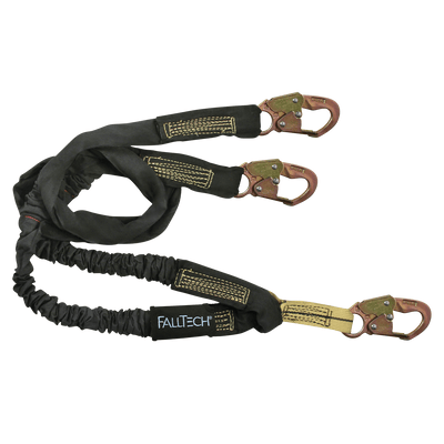 FallTech 6' WeldTech Nomex Energy Absorbing Lanyard Double-leg with Steel Snap Hooks - 8243Y