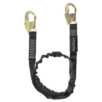 FallTech 6' Heavyweight Energy Absorbing Lanyard Single-leg with Steel Snap Hooks - 8246