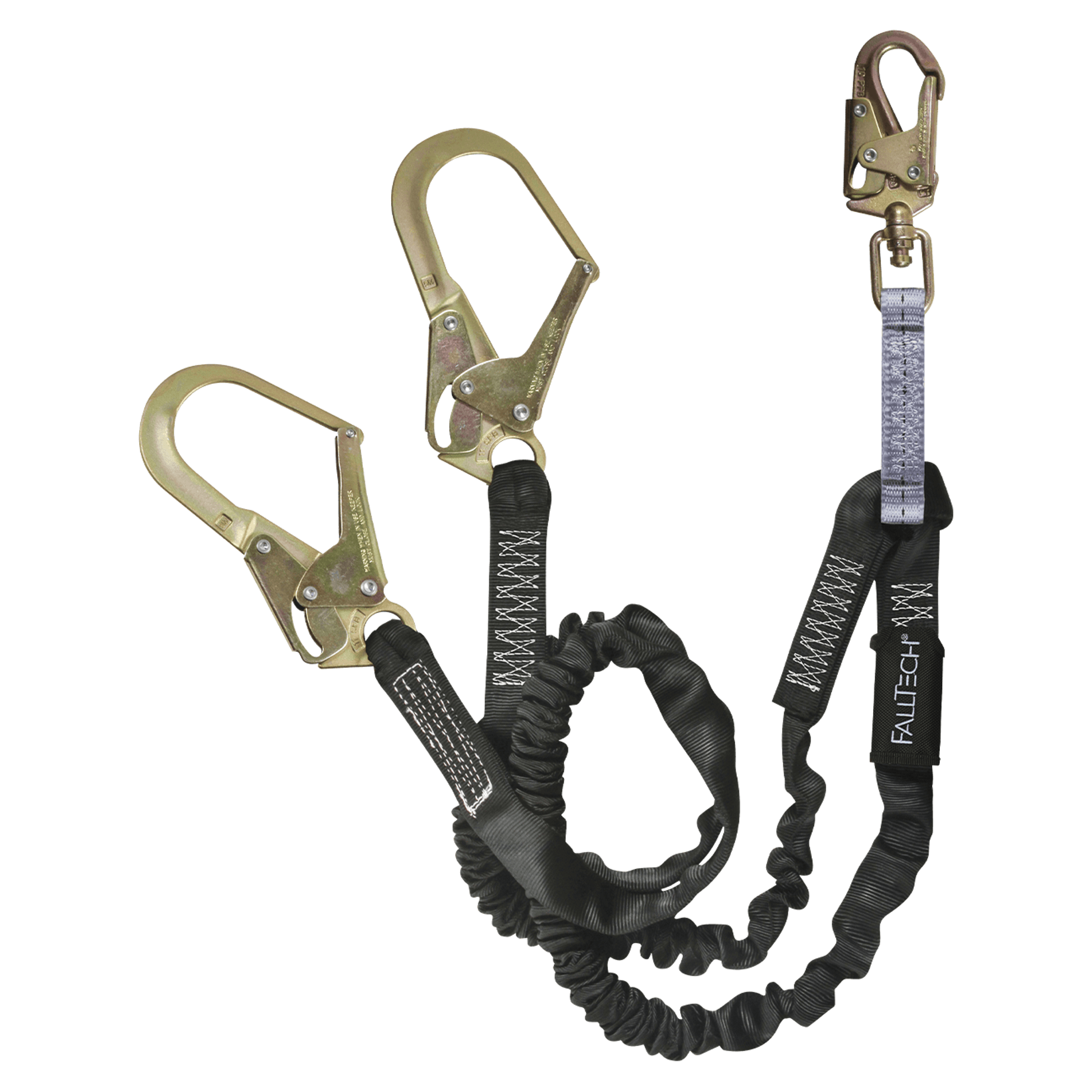 FallTech 6' Heavyweight Energy Absorbing Lanyard Double-leg with Steel Connectors - 8246Y3