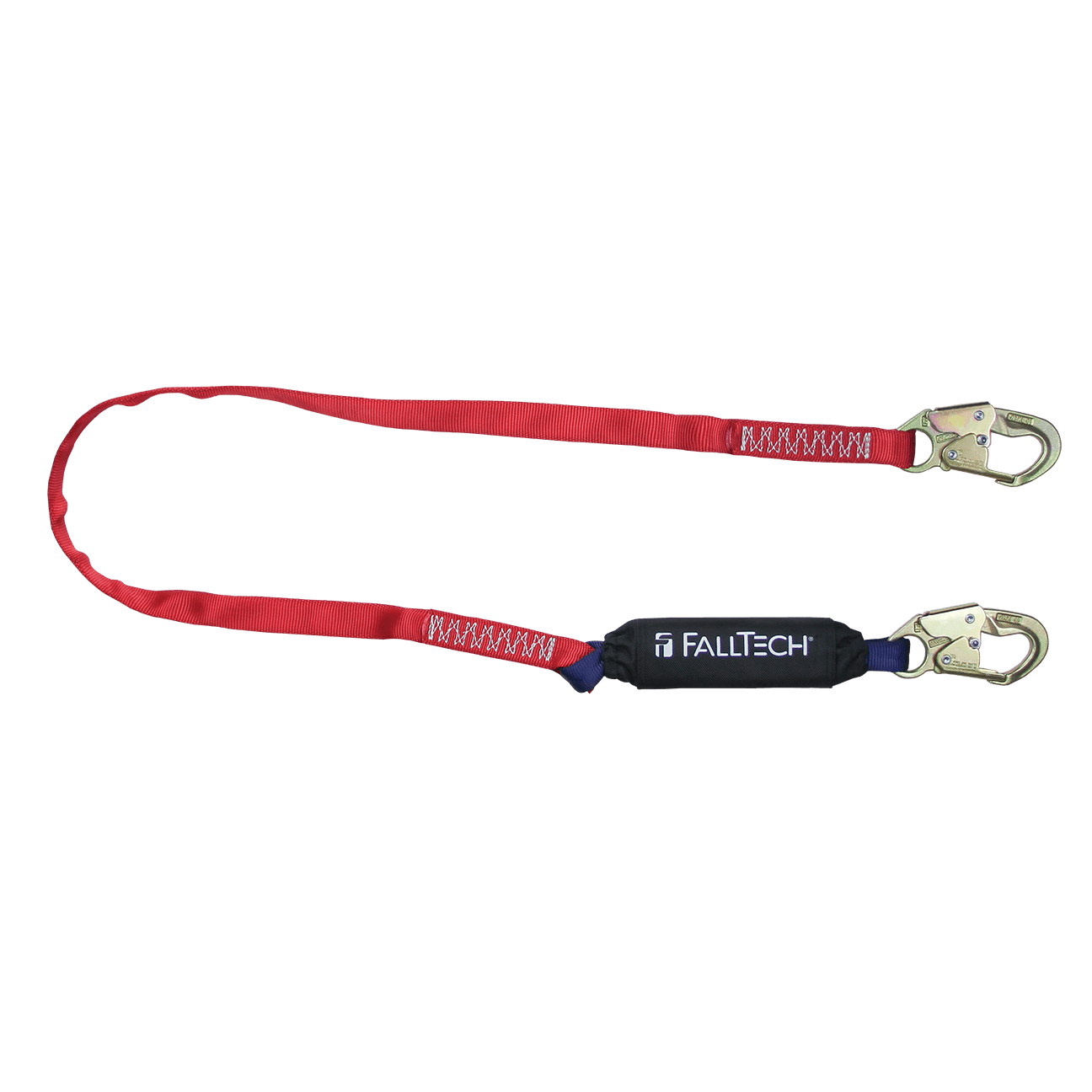 FallTech 6' Ironman 12' free fall Energy Absorbing Lanyard Single-leg with Steel Snap Hooks - 8247B