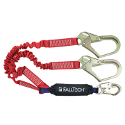 FallTech 6' Ironman 12' free fall Elasticated Energy Absorbing Lanyard Double-leg with Steel Connectors - 8247EY3