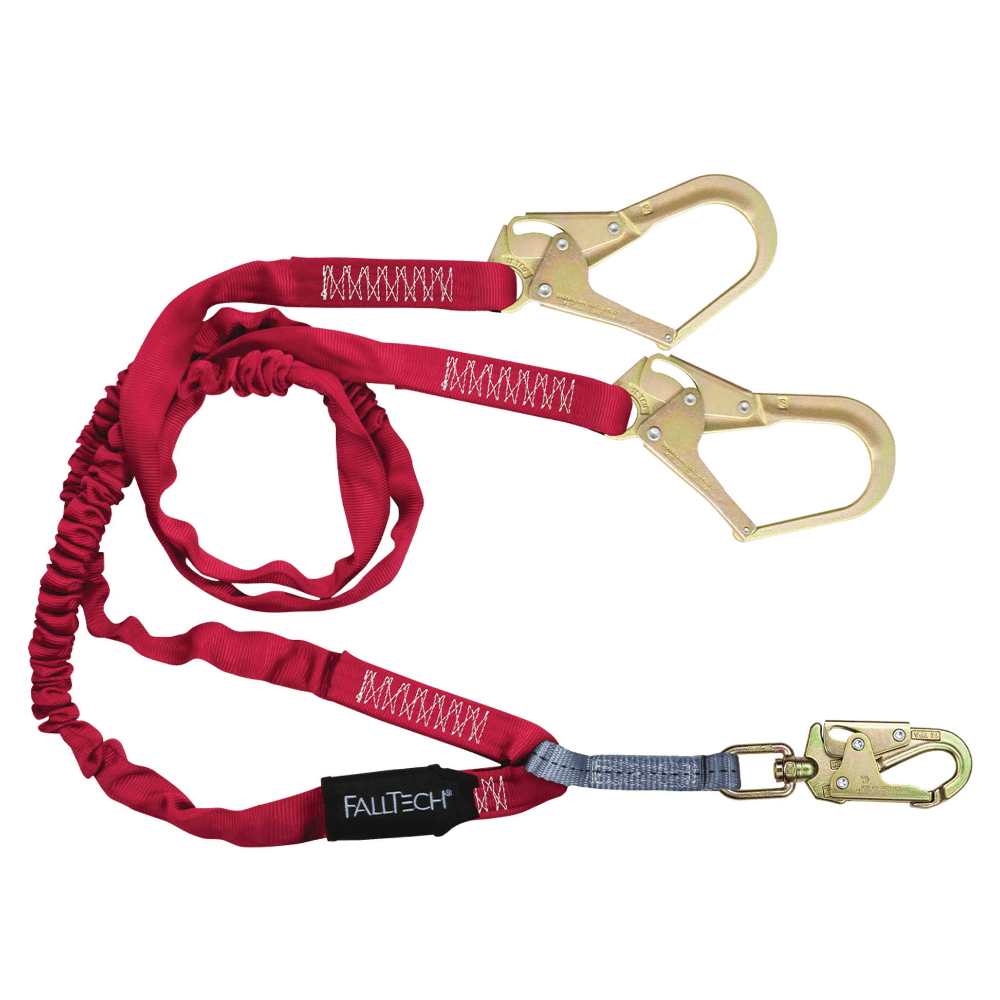 FallTech 6' Ironman Internal 12' free fall Lanyard Double-leg with Steel Connectors - 8247Y3