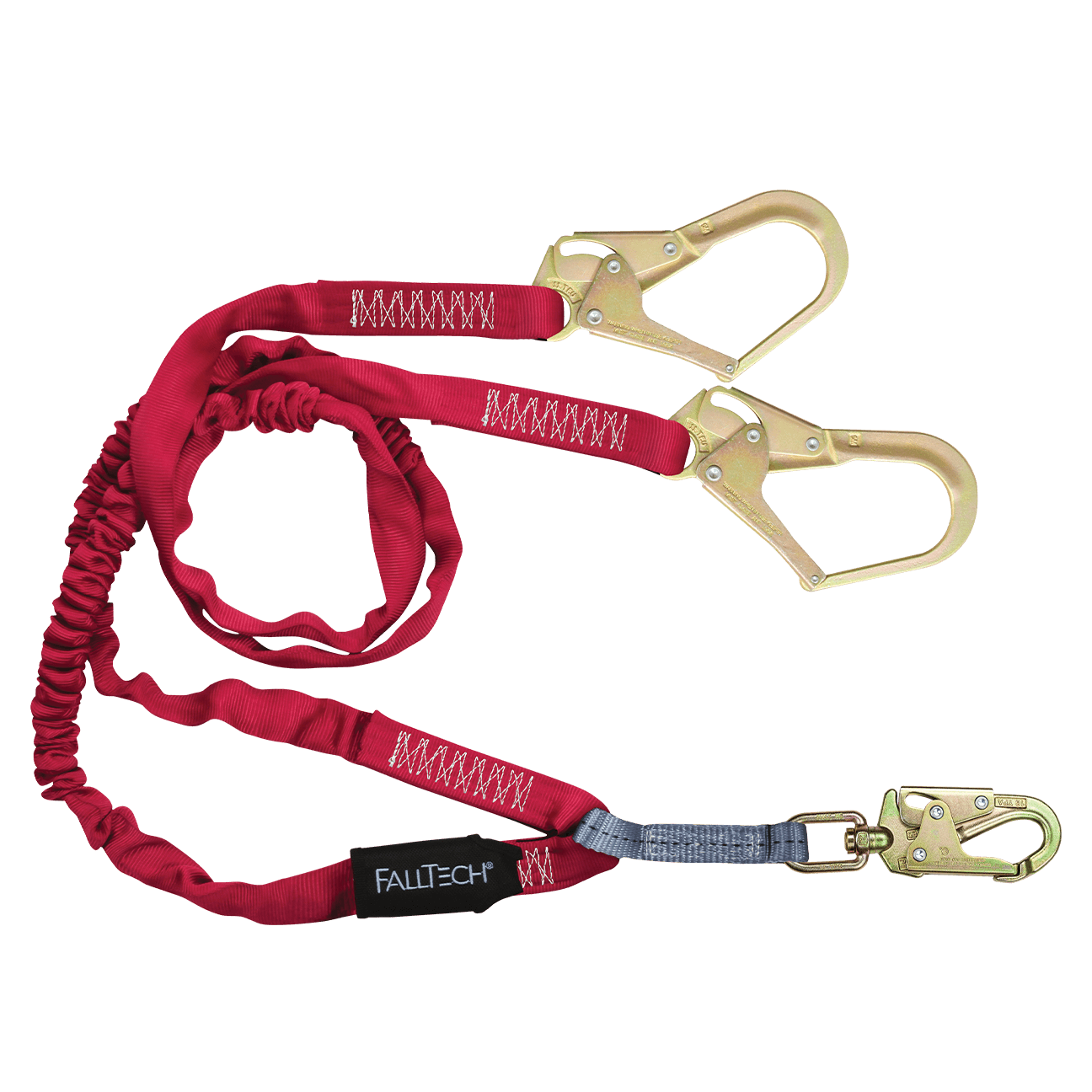 FallTech 6' Ironman Internal 12' free fall Lanyard Double-leg with Steel Connectors - 8247Y3