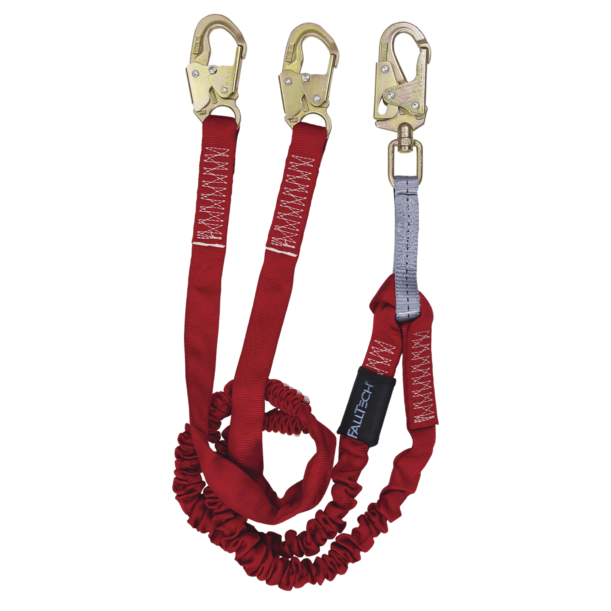 FallTech 6' Ironman Internal 12' free fall Lanyard Double-leg with Steel Snap Hooks - 8247Y