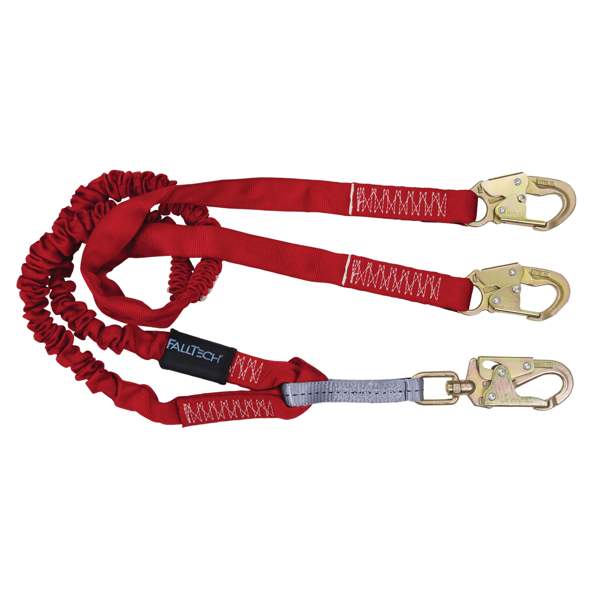 FallTech 6' Ironman Internal 12' free fall Lanyard Double-leg with Steel Snap Hooks - 8247Y