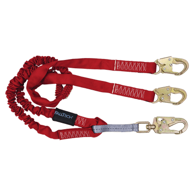 FallTech 6' Ironman Internal 12' free fall Lanyard Double-leg with Steel Snap Hooks - 8247Y