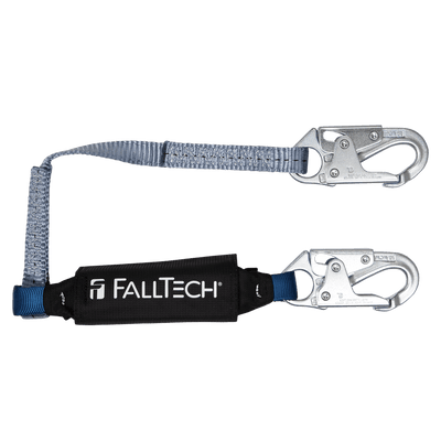 FallTech 3' ViewPack Energy Absorbing Lanyard Single-leg with Steel Snap Hooks - 8253
