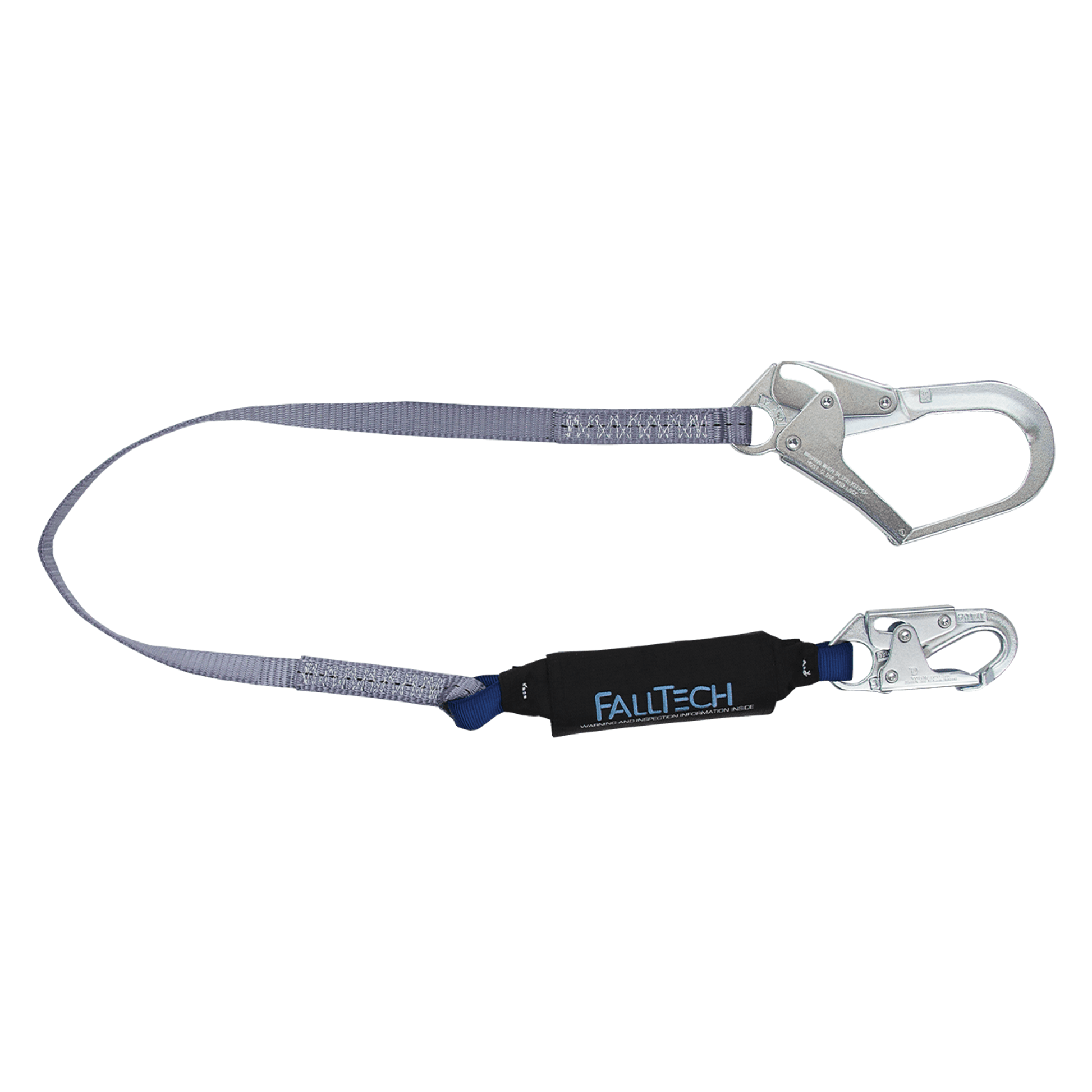 FallTech 4' ViewPack Energy Absorbing Lanyard Single-leg with Steel Connectors - 82543
