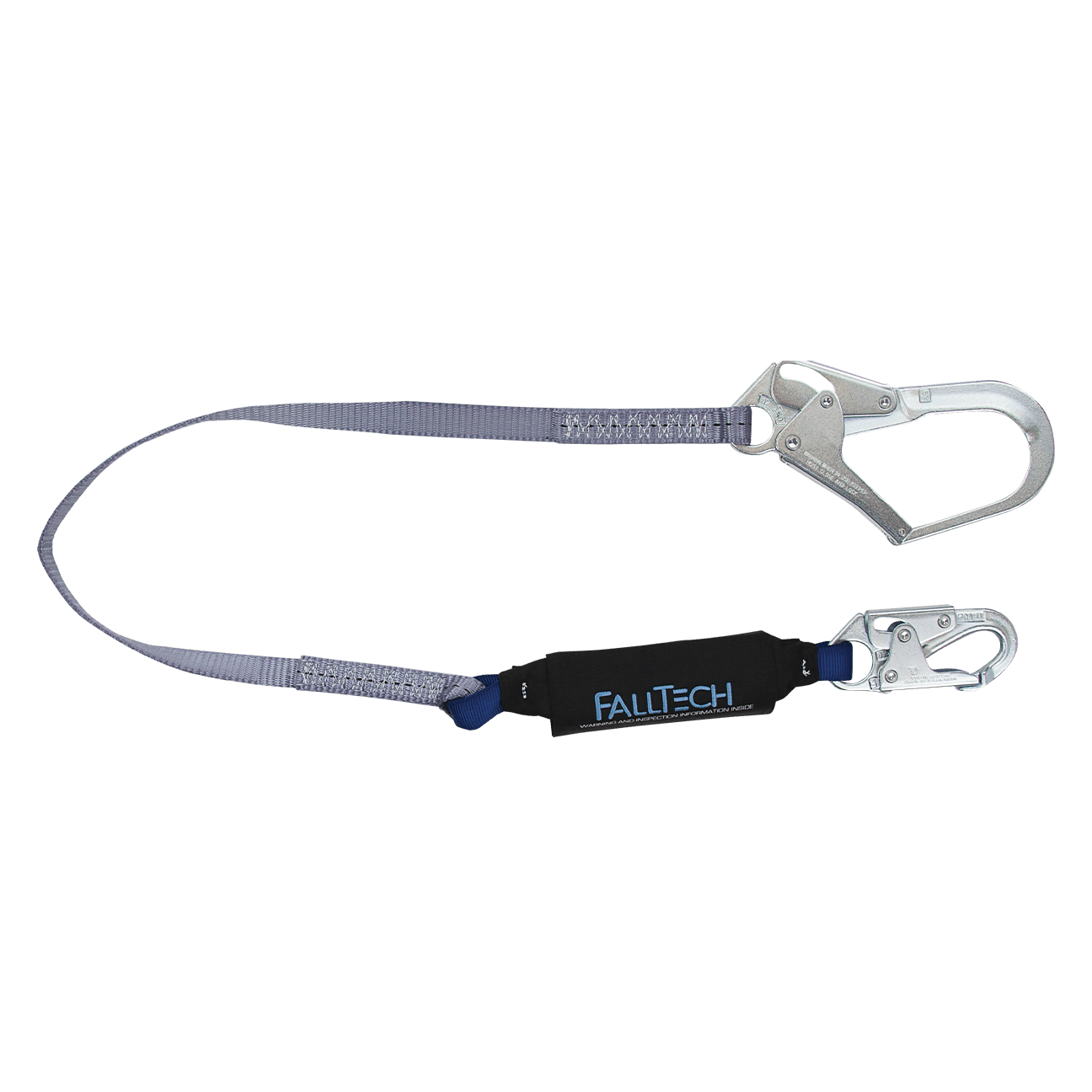 FallTech 4' ViewPack Energy Absorbing Lanyard Single-leg with Steel Connectors - 82543