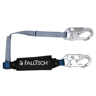 FallTech 4' ViewPack Energy Absorbing Lanyard Single-leg with Steel Snap Hooks - 8254