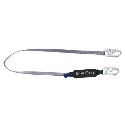 FallTech 6' ViewPack Energy Absorbing Lanyard Single-leg with Steel Snap Hooks - 8256