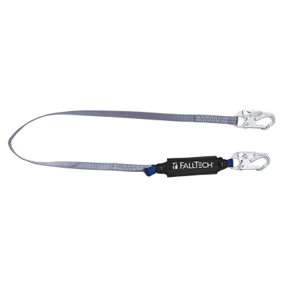FallTech 6' ViewPack Energy Absorbing Lanyard Single-leg with Steel Snap Hooks - 8256