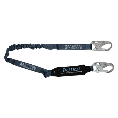 FallTech 41/2' to 6' ViewPack Elastic Energy Absorbing Lanyard Single-leg with Steel Snap Hooks - 8256EL