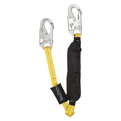 FallTech 3' Soft Pack FT Basic Energy Absorbing Lanyard Single-leg with Steel Snap Hooks - 8256LT3FT