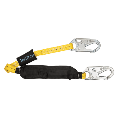 FallTech 3' Soft Pack FT Basic Energy Absorbing Lanyard Single-leg with Steel Snap Hooks - 8256LT3FT