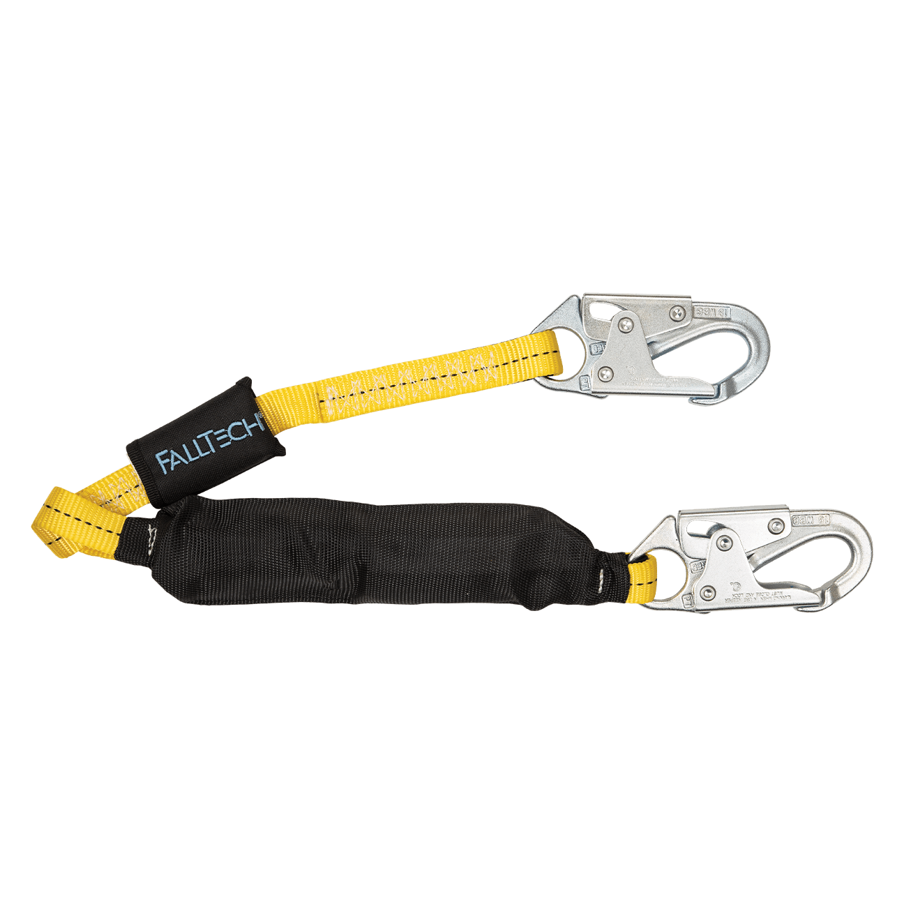 FallTech 3' Soft Pack FT Basic Energy Absorbing Lanyard Single-leg with Steel Snap Hooks - 8256LT3FT