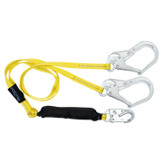 FallTech 6' Soft Pack FT Basic Energy Absorbing Lanyard Double-leg with Steel Connectors - 8256LTY3