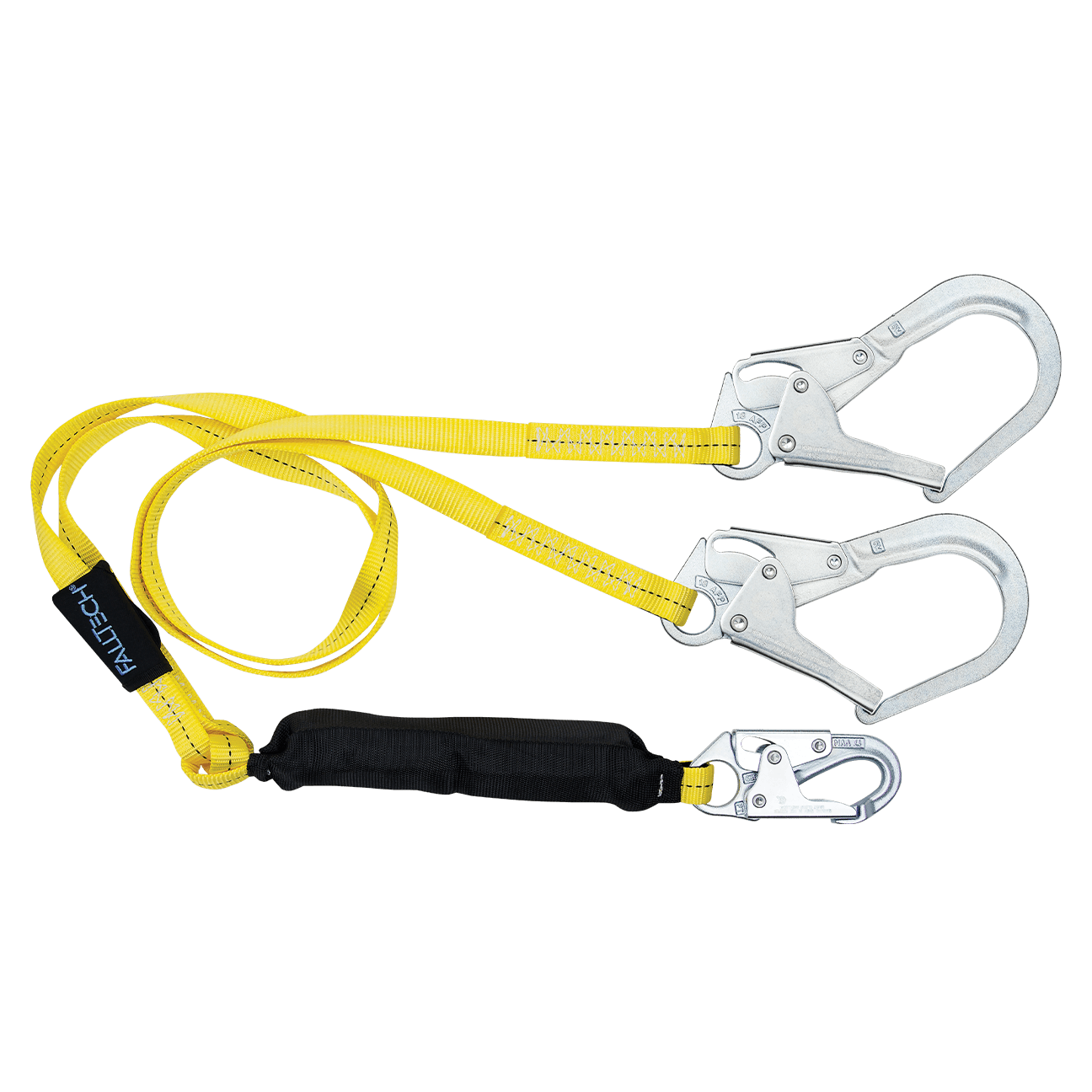 FallTech 6' Soft Pack FT Basic Energy Absorbing Lanyard Double-leg with Steel Connectors - 8256LTY3