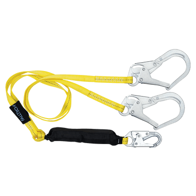 FallTech 6' Soft Pack FT Basic Energy Absorbing Lanyard Double-leg with Steel Connectors - 8256LTY3