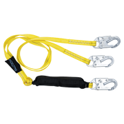 FallTech 6' Soft Pack FT Basic Energy Absorbing Lanyard Double-leg with Steel Snap Hooks - 8256LTY