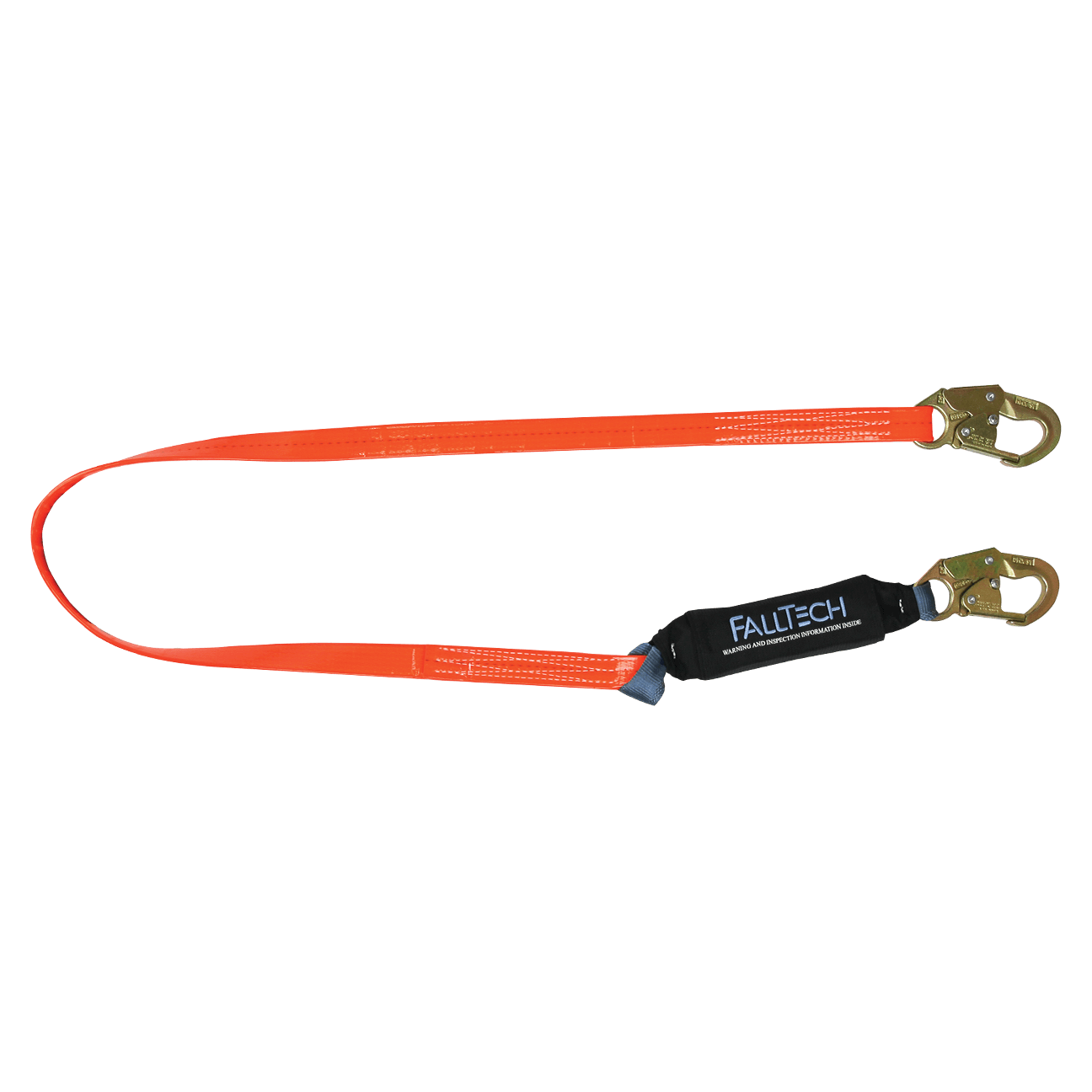 FallTech 6' ViewPack Urethane Coated Energy Absorbing Lanyard Single-leg with Steel Snap Hooks - 8256PC
