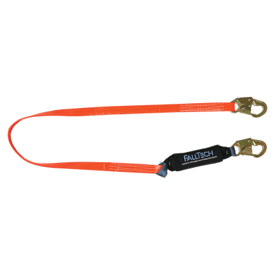 FallTech 6' ViewPack Urethane Coated Energy Absorbing Lanyard Single-leg with Steel Snap Hooks - 8256PC