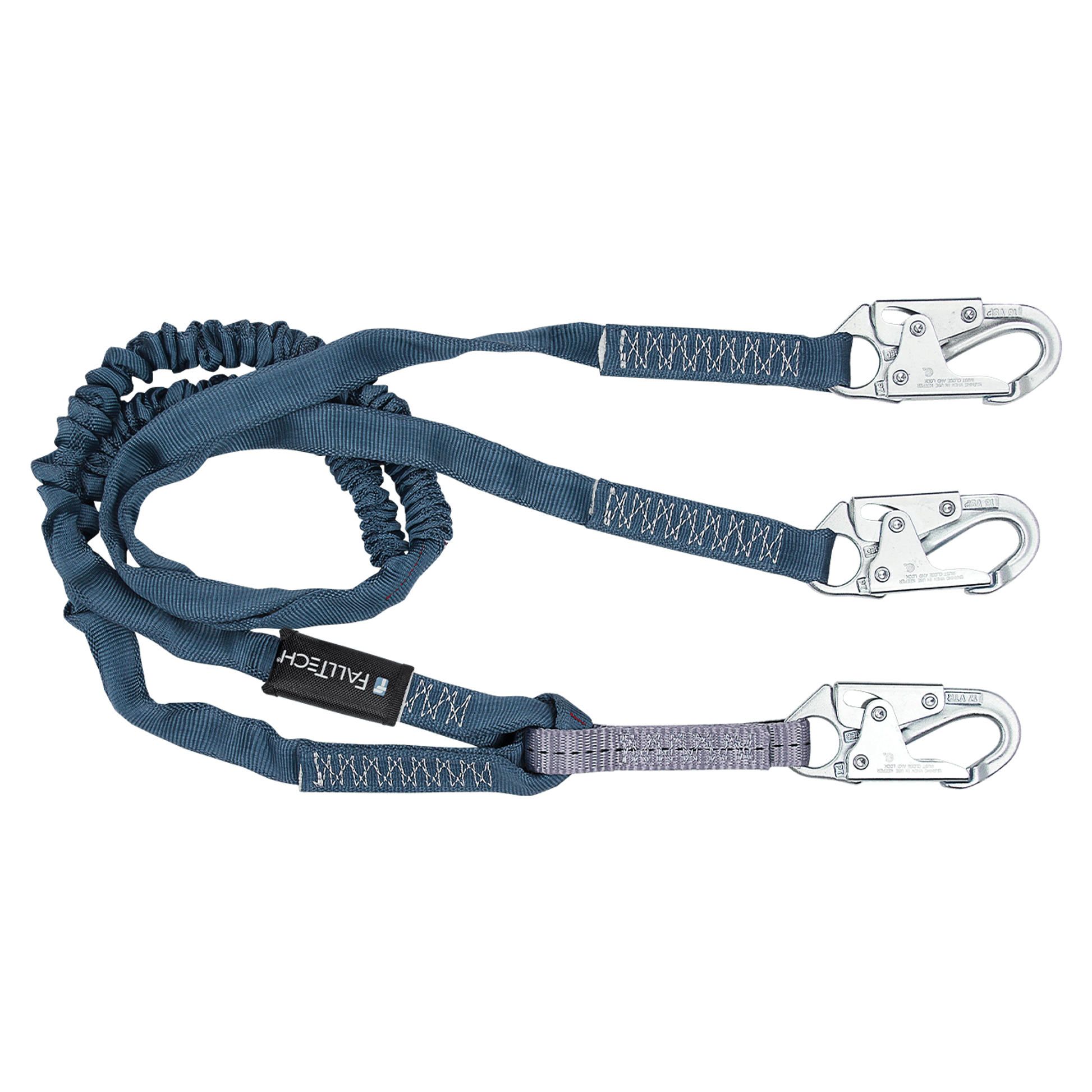 FallTech 6' Internal Energy Absorbing Lanyard Double-leg with Steel Snap Hooks - 8259Y