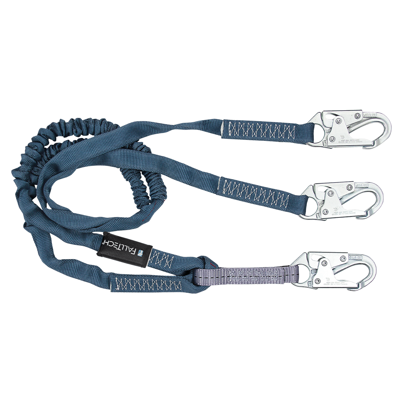 FallTech 6' Internal Energy Absorbing Lanyard Double-leg with Steel Snap Hooks - 8259Y