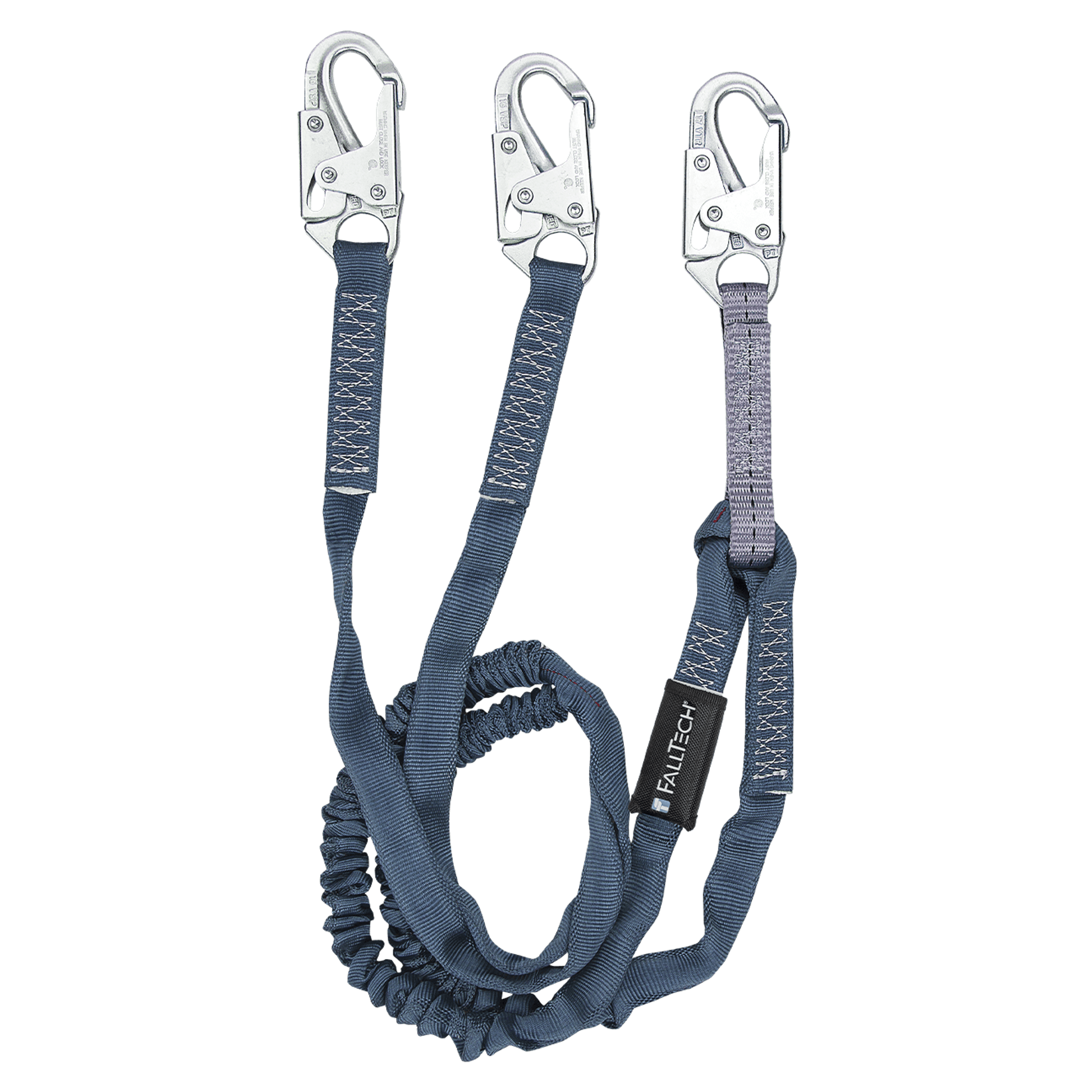 FallTech 6' Internal Energy Absorbing Lanyard Double-leg with Steel Snap Hooks - 8259Y