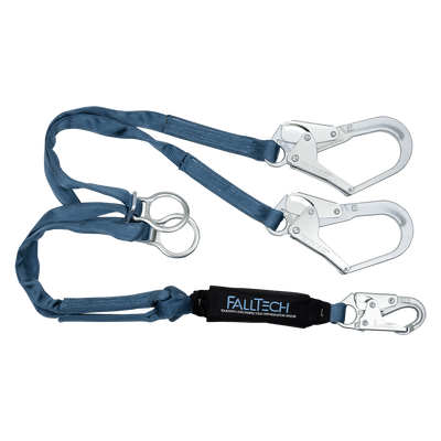 FallTech 6' ViewPack Tie-back Energy Absorbing Lanyard Double-leg with Steel Connectors - 8260732D