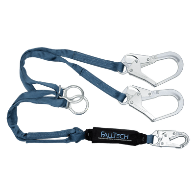 FallTech 6' ViewPack Tie-back Energy Absorbing Lanyard Double-leg with Steel Connectors - 8260732D