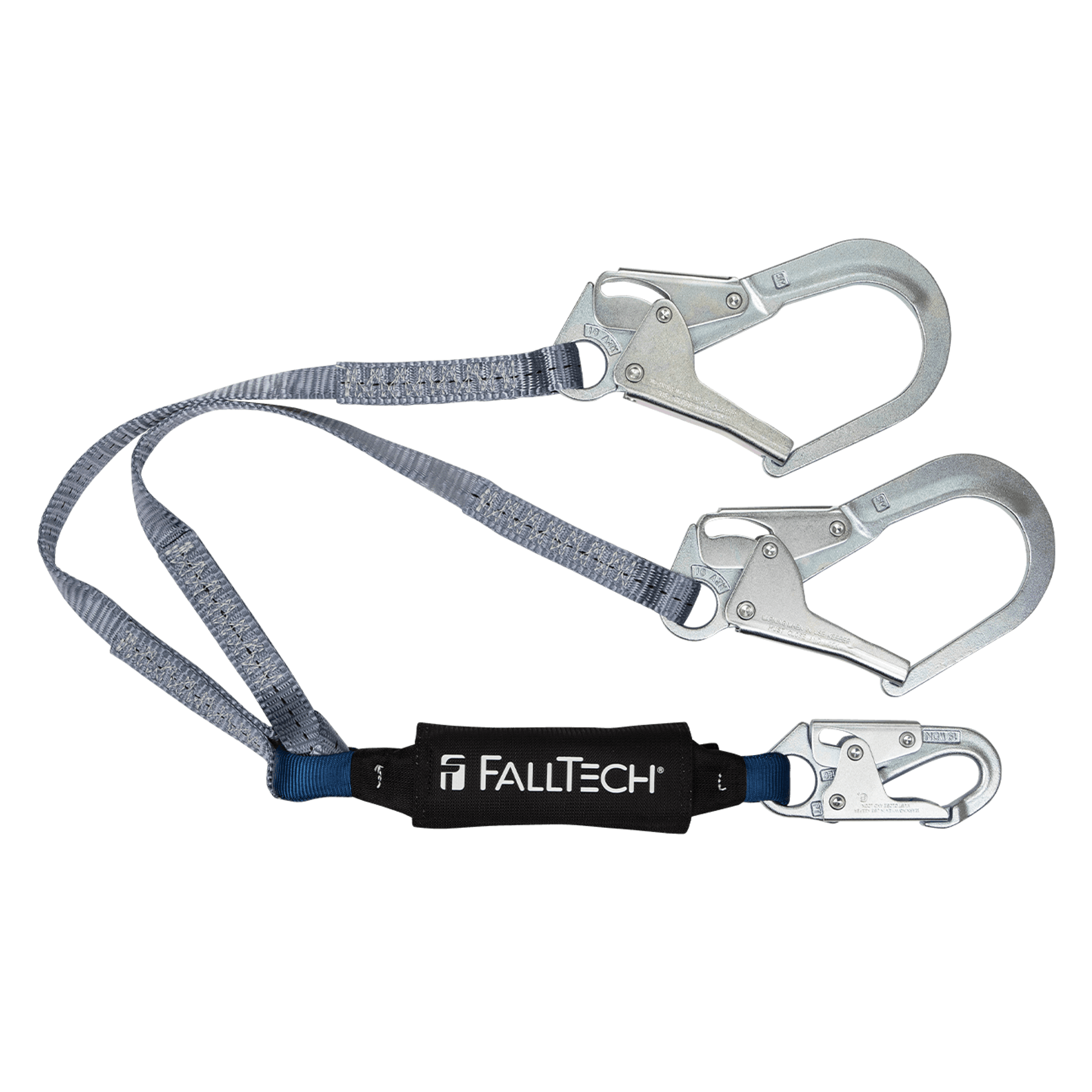 FallTech 4' ViewPack Energy Absorbing Lanyard Double-leg with Steel Connectors - 8260734