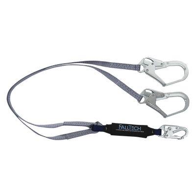 FallTech 6' ViewPack Energy Absorbing Lanyard Double-leg with Steel Connectors - 826073