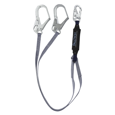 FallTech 6' ViewPack Energy Absorbing Lanyard Double-leg with Steel Connectors - 826073