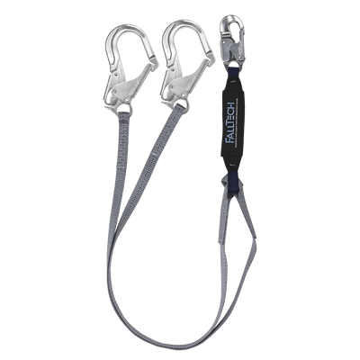 FallTech 6' ViewPack Energy Absorbing Lanyard Double-leg with Aluminum Connectors - 826073A