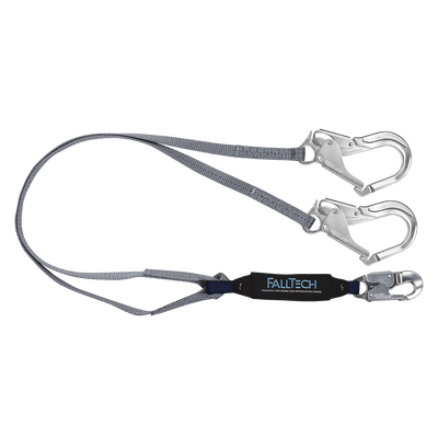 FallTech 6' ViewPack Energy Absorbing Lanyard Double-leg with Aluminum Connectors - 826073A