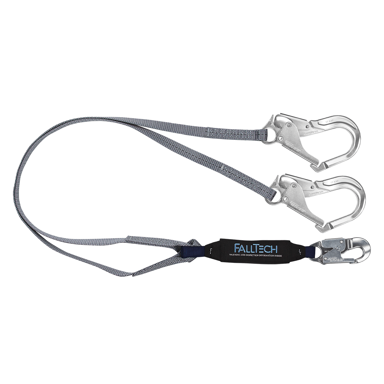 FallTech 6' ViewPack Energy Absorbing Lanyard Double-leg with Aluminum Connectors - 826073A