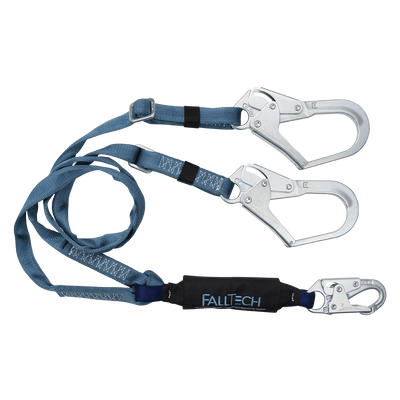 FallTech 6' ViewPack Adjustable Energy Absorbing Lanyard Double-leg with Steel Connectors - 826073ADJ