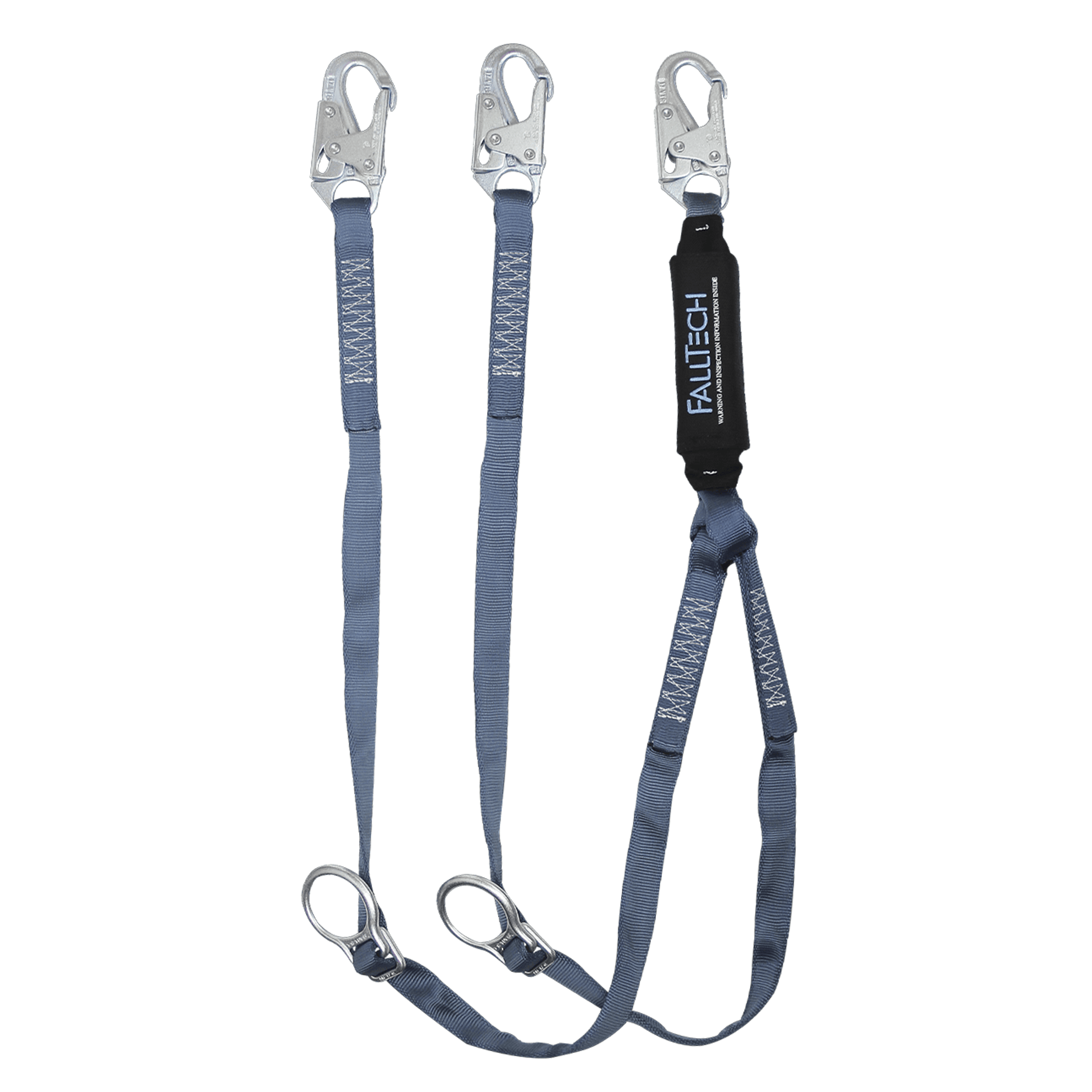 FallTech 6' ViewPack Tie-back Energy Absorbing Lanyard Double-leg with Steel Snap Hooks - 826082D