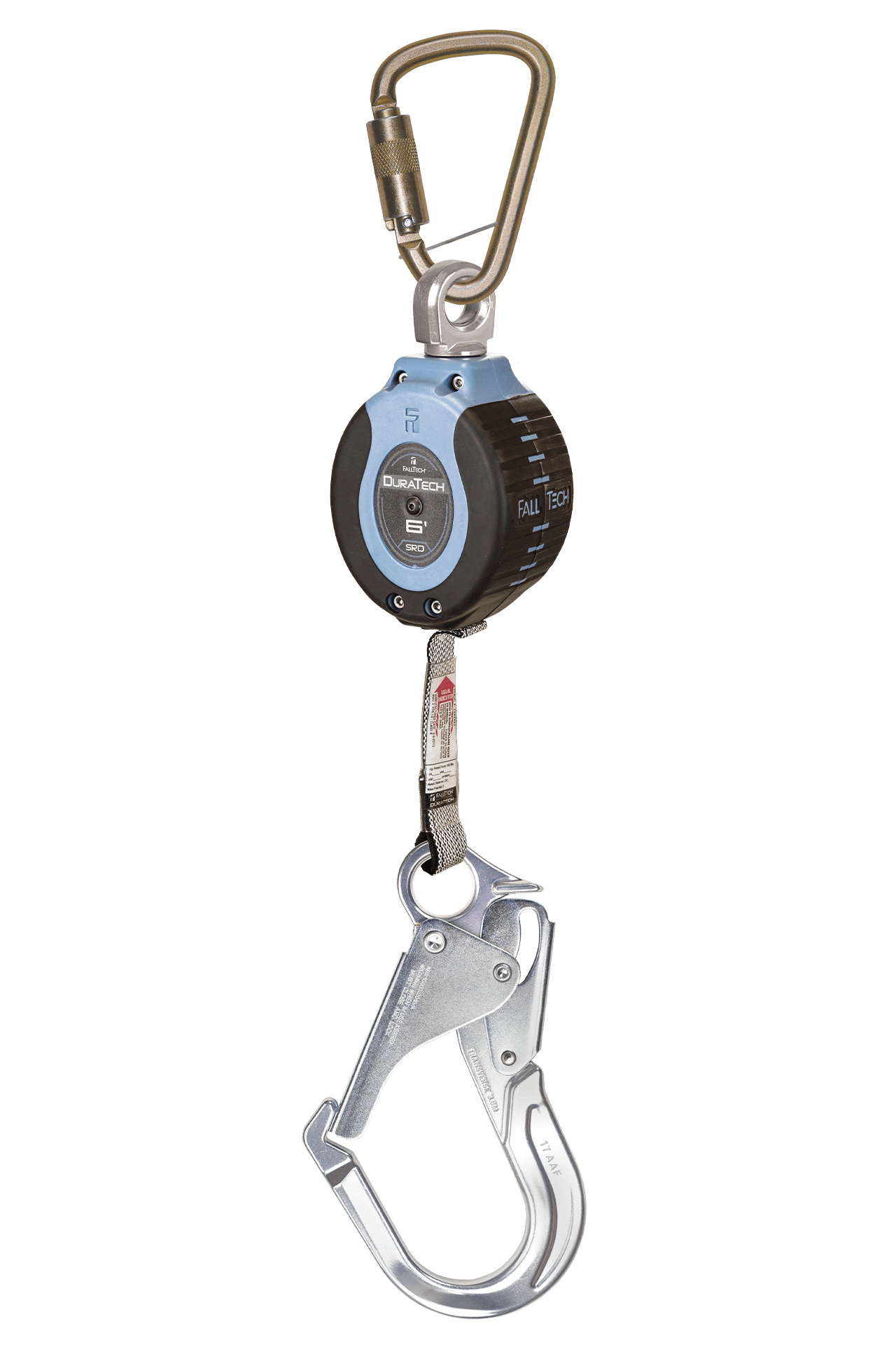 FallTech 6' DuraTech Personal SRL with Aluminum Rebar Hook Includes Steel Dorsal Connecting Carabiner - 82706SB5
