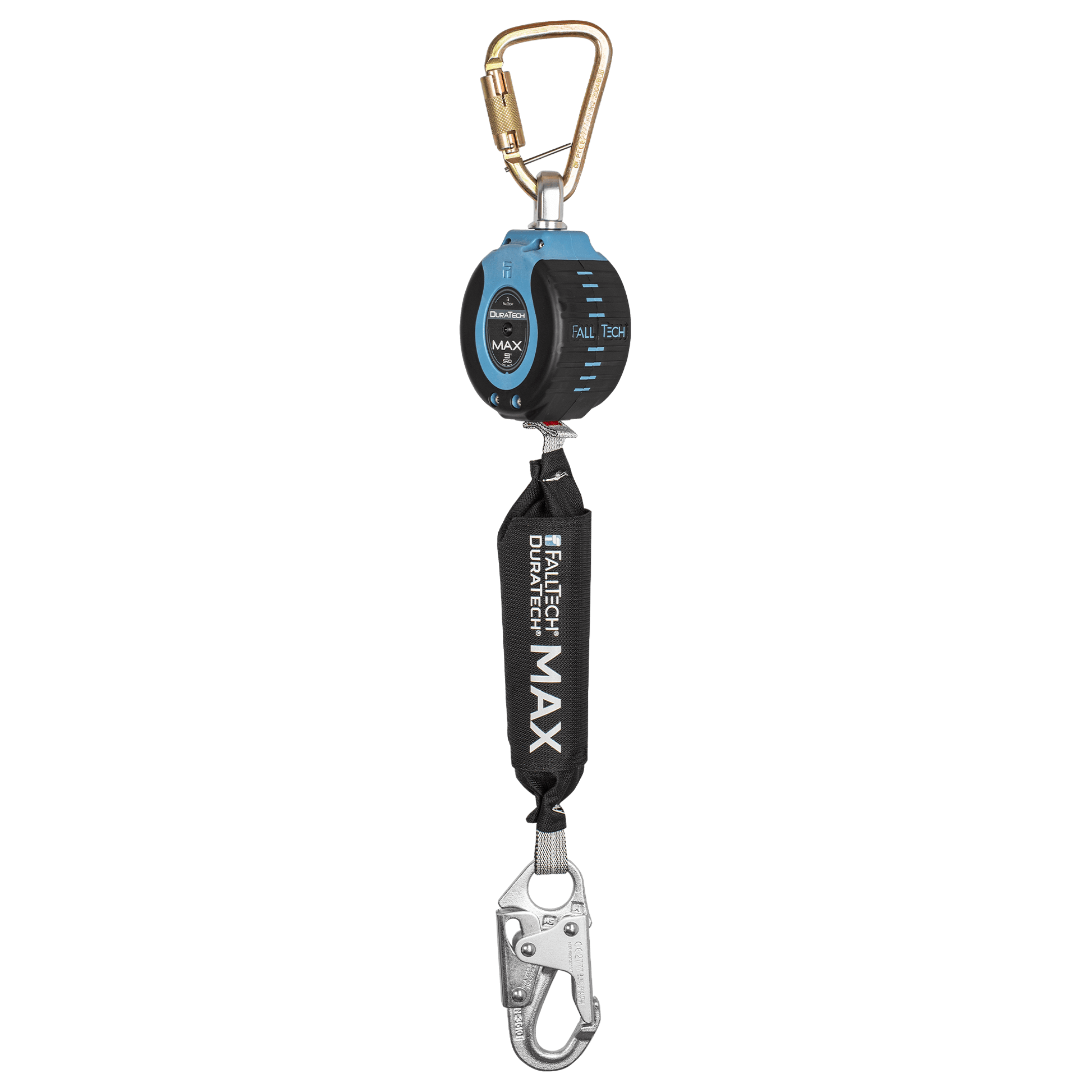 FallTech 9' DuraTech MAX Personal SRL with Steel Snap Hook - Includes Steel Dorsal Conneting Carabiner - 82709SB1