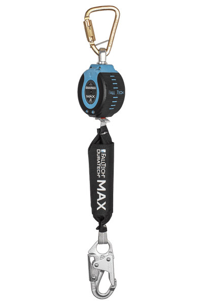 FallTech 9' DuraTech MAX Personal SRL with Steel Snap Hook - Includes Steel Dorsal Connecting Carabiner - 82709SB1